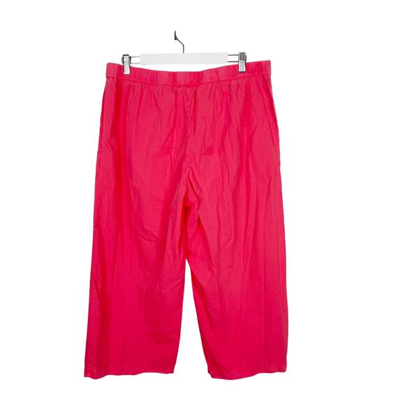 Fresh Produce Coral Washed Cotton Cropped Loose Fit Pull-On Pants Pockets Sz 1X - Picture 2 of 8